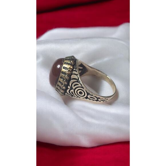 Carnelian 928 Silver Vintage Men's Ring Size 11 - Picture 7 of 10